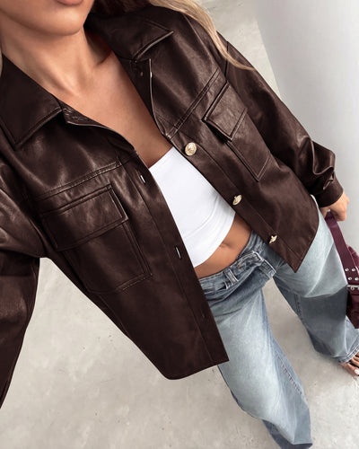 PRETTYGADEN Women's Faux Leather Jacket Fall Fashion Button Down Winter Coats Motorcycle Bomber Jackets Outerwear 2026