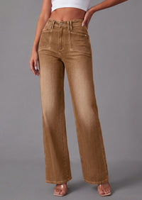 PRETTYGARDEN High Waisted Wide Leg Jeans for Women 2026 Trendy Baggy Straight Leg Stretchy Summer Denim Pants with Pockets