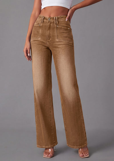 PRETTYGARDEN High Waisted Wide Leg Jeans for Women 2026 Trendy Baggy Straight Leg Stretchy Summer Denim Pants with Pockets