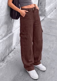 PRETTYGARDEN Barrel Pants Women Wide Leg Baggy Denim Jeans  Relaxed Fit,Utility Pockets,Loose Streetwear,Boyfriend Style,Y2K Outfits,Fashion Cargo Pants,Fall Clothes