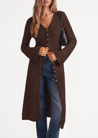 PRETTYGARDEN Women Long Cardigan Bell Sleeve Sweater Dress  Early Fall Fashion, V Neck Button Down Coats, Fit and Flare, Duster Sweater, Business Casual Outfits, Acrylic Cotton Blend