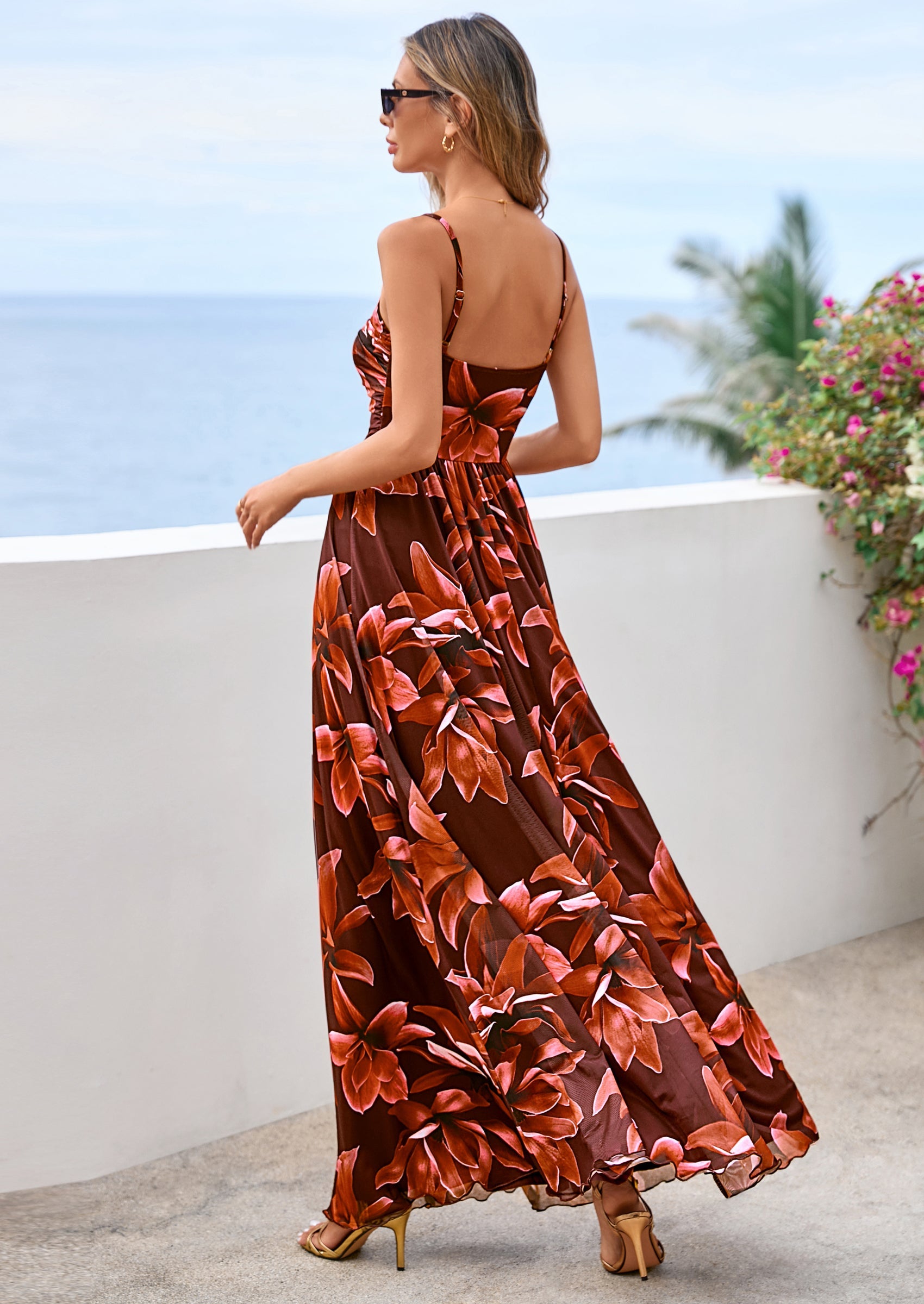 PRETTYGARDEN Women's Floral Maxi Dress Summer Outfits Spaghetti Strap Flowy Long Sundress Beach Vacation Boho Dresses PRETTYGARDEN