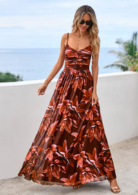 PRETTYGARDEN Women's Floral Maxi Dress Summer Outfits Spaghetti Strap Flowy Long Sundress Beach Vacation Boho Dresses PRETTYGARDEN