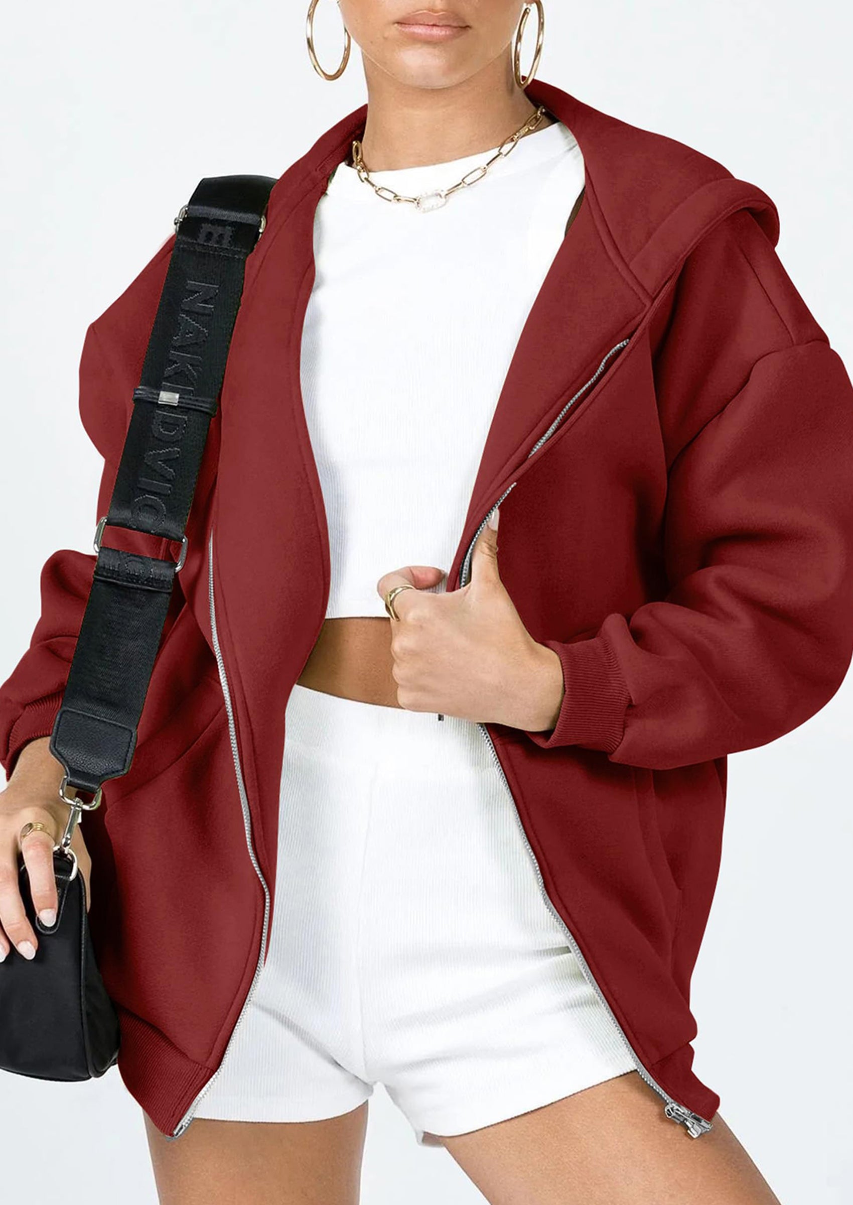 PRETTYGARDEN Women's Zip Up Y2K Hoodies Casual Long Sleeve Sweatshirts Fall Spring Track Jackets with Pockets