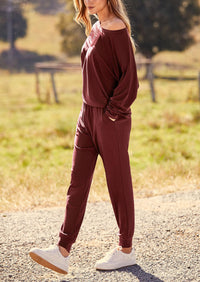 PRETTYGARDEN Women's Fall 2 Piece Lounge Set Long Sleeve Tops Ribbed Pants Spring Matching Sweatsuit Travel Outfits Clothes