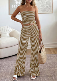 PRETTYGARDEN Summer Sets Women 2 Piece Outfits Matching Striped Loungewear Spring Airport Travel Beach Vacation Clothes PRETTYGARDEN