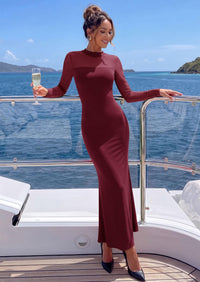 PRETTYGARDEN Women's Formal Mesh Sheer Long Sleeve Maxi Dress | Slimming Mermaid Bodycon Long Dresses, Sexy Elegant Wedding Guest Cocktail Holiday Party Dress, Fall Date Night Outfits