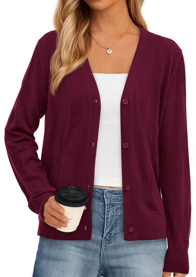 PRETTYGARDEN Women's Soft Winter Cardigan Sweaters Lightweight Knit Button Up Shrug Fall Sweater Tops PRETTYGARDEN