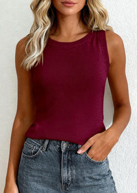 PRETTYGARDEN Tank Top for Women Summer Sleeveless Sweater Tops Spring Business Casual Work Shirts Ribbed Knit Blouses PRETTYGARDEN