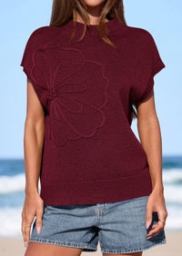 PRETTYGARDEN Women's Spring Sweater Vest Trendy Flower Knit Short Sleeve Cute Pullover Tank Tops Summer Fashion Clothing PRETTYGARDEN