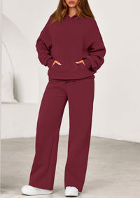 PRETTYGARDEN Women's 2 Piece Outfits Fall Sweatsuits Oversized Hoodies Wide Leg Sweatpants Tracksuits Lounge Matching Sets PRETTYGARDEN