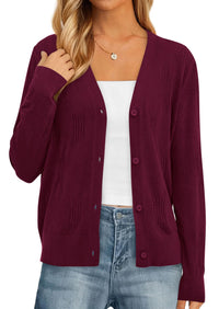 PRETTYGARDEN Women's Soft Winter Cardigan Sweaters Lightweight Knit Button Up Shrug Fall Sweater Tops PRETTYGARDEN