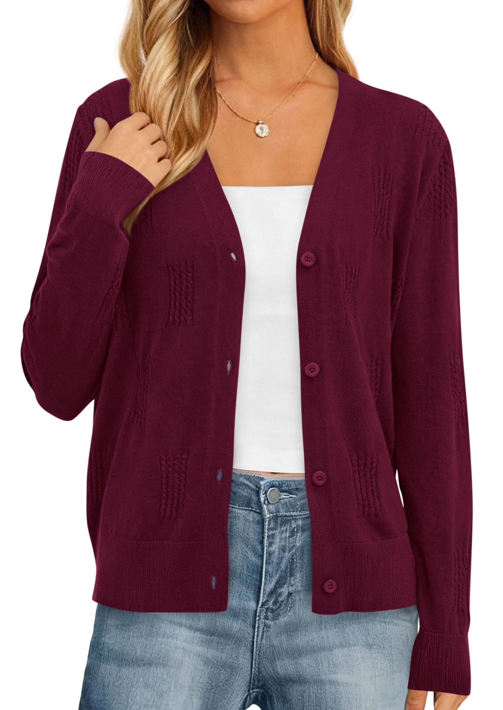 PRETTYGARDEN Women's Soft Winter Cardigan Sweaters Lightweight Knit Button Up Shrug Fall Sweater Tops PRETTYGARDEN