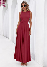 PRETTYGARDEN Womens Spring Dresses Casual Sleeveless Crewneck Aline Maxi Dress Stretch Tank Flowy Long Dresses