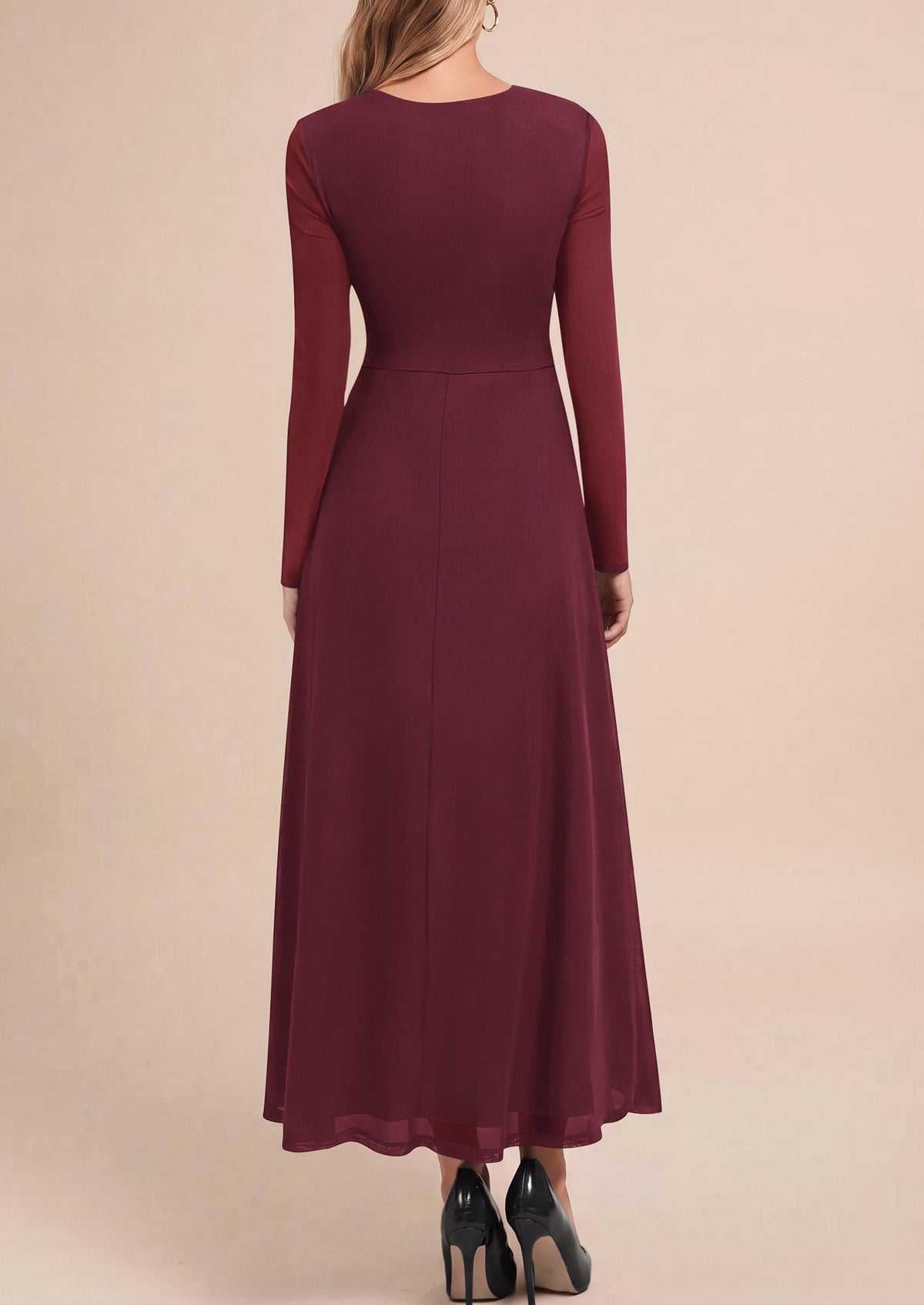 PRETTYGARDEN Women's Flowy Maxi Mesh Fall Cocktail Wedding Guest Dresses