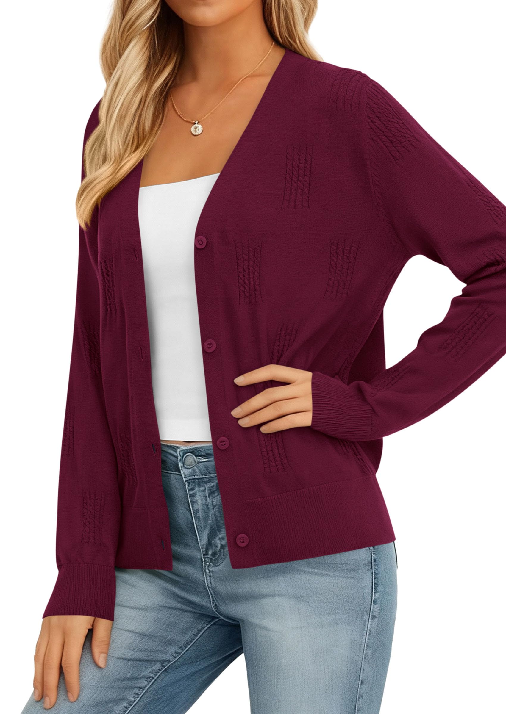 PRETTYGARDEN Women's Soft Winter Cardigan Sweaters Lightweight Knit Button Up Shrug Fall Sweater Tops PRETTYGARDEN