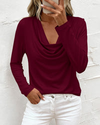 PRETTYGARDEN Womens Spring Tops Dressy Cowl Neck Long Sleeve Shirts Loose Business Casual Blouses Teacher Tunic Top PRETTYGARDEN