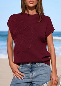 PRETTYGARDEN Women's Spring Sweater Vest Trendy Flower Knit Short Sleeve Cute Pullover Tank Tops Summer Fashion Clothing PRETTYGARDEN