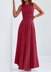 PRETTYGARDEN Womens Spring Dresses Casual Sleeveless Crewneck Aline Maxi Dress Stretch Tank Flowy Long Dresses