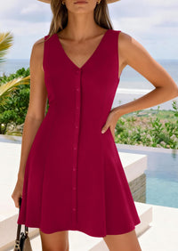 PRETTYGARDEN Short Summer Dresses for Women Casual A Line V Neck Vacation Beach Dress PRETTYGARDEN