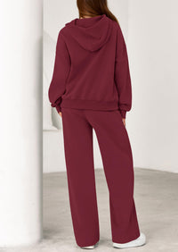 PRETTYGARDEN Women's 2 Piece Outfits Fall Sweatsuits Oversized Hoodies Wide Leg Sweatpants Tracksuits Lounge Matching Sets PRETTYGARDEN