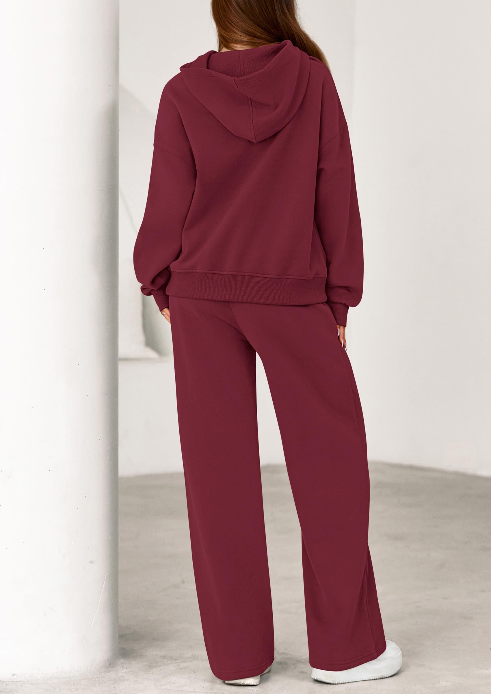 PRETTYGARDEN Women's 2 Piece Outfits Fall Sweatsuits Oversized Hoodies Wide Leg Sweatpants Tracksuits Lounge Matching Sets PRETTYGARDEN