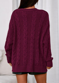 PRETTYGARDEN Women's Cable Knit Sweaters Fall Oversized Chunky Open Front Long Sleeve Cardigan Winter Coats