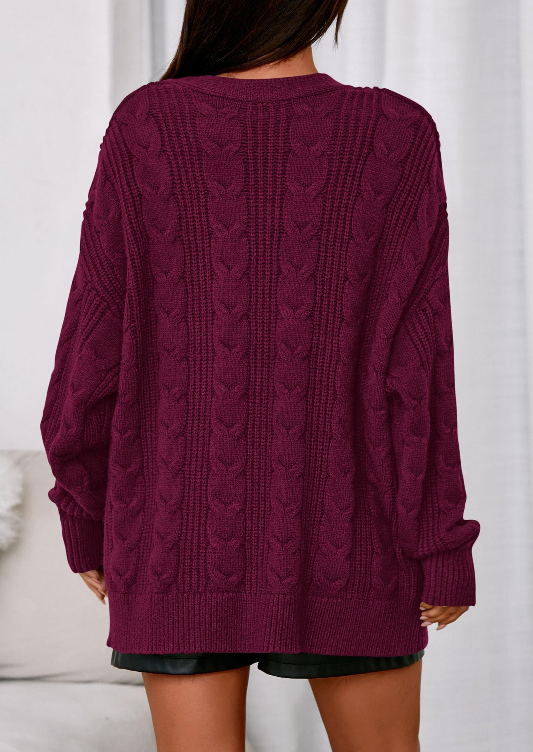 PRETTYGARDEN Women's Cable Knit Sweaters Fall Oversized Chunky Open Front Long Sleeve Cardigan Winter Coats