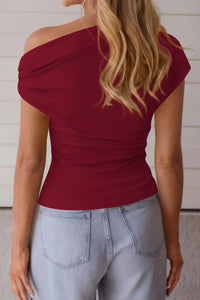 PRETTYGARDEN Womens Summer Off The Shoulder Crop Tops Ribbed Going Out Fitting T Shirts Trendy Spring Y2k Clothes PRETTYGARDEN