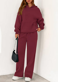 PRETTYGARDEN Women's 2 Piece Outfits Fall Sweatsuits Oversized Hoodies Wide Leg Sweatpants Tracksuits Lounge Matching Sets PRETTYGARDEN