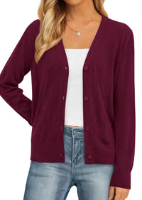 PRETTYGARDEN Women's Soft Winter Cardigan Sweaters Lightweight Knit Button Up Shrug Fall Sweater Tops PRETTYGARDEN