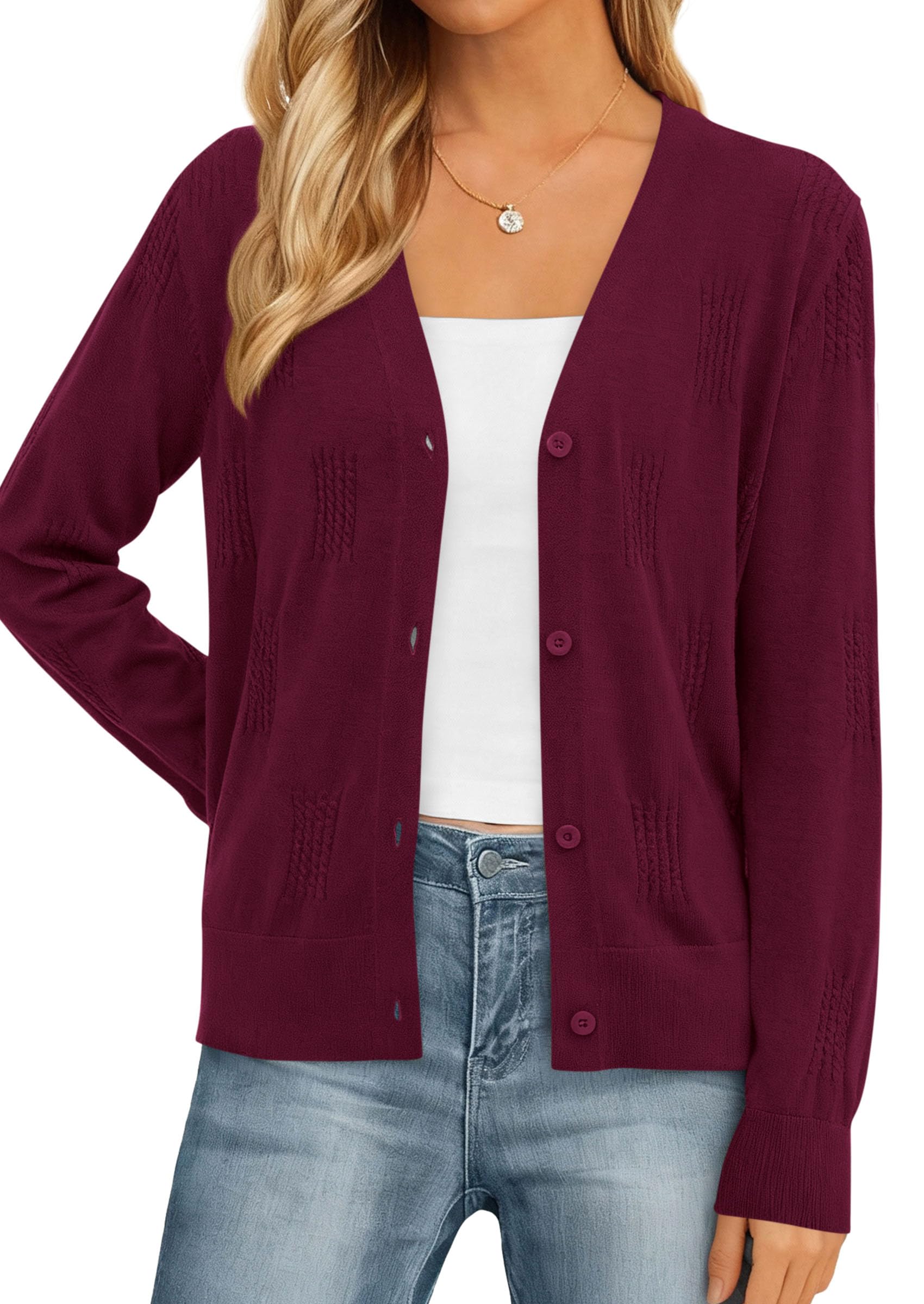 PRETTYGARDEN Women's Soft Winter Cardigan Sweaters Lightweight Knit Button Up Shrug Fall Sweater Tops PRETTYGARDEN