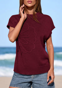 PRETTYGARDEN Women's Spring Sweater Vest Trendy Flower Knit Short Sleeve Cute Pullover Tank Tops Summer Fashion Clothing PRETTYGARDEN