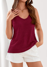 PRETTYGARDEN Women Summer Tank Tops Basic Sleeveless V Neck Light Sweater Vest Knit Crop Top Beach Vacation Clothes PRETTYGARDEN