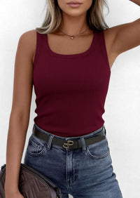 PRETTYGARDEN Womens Summer Tops Spring Cute Sleeveless Scoop Neck Workout Tank Top Casual Ribbed Knit Basic Cami Shirts PRETTYGARDEN