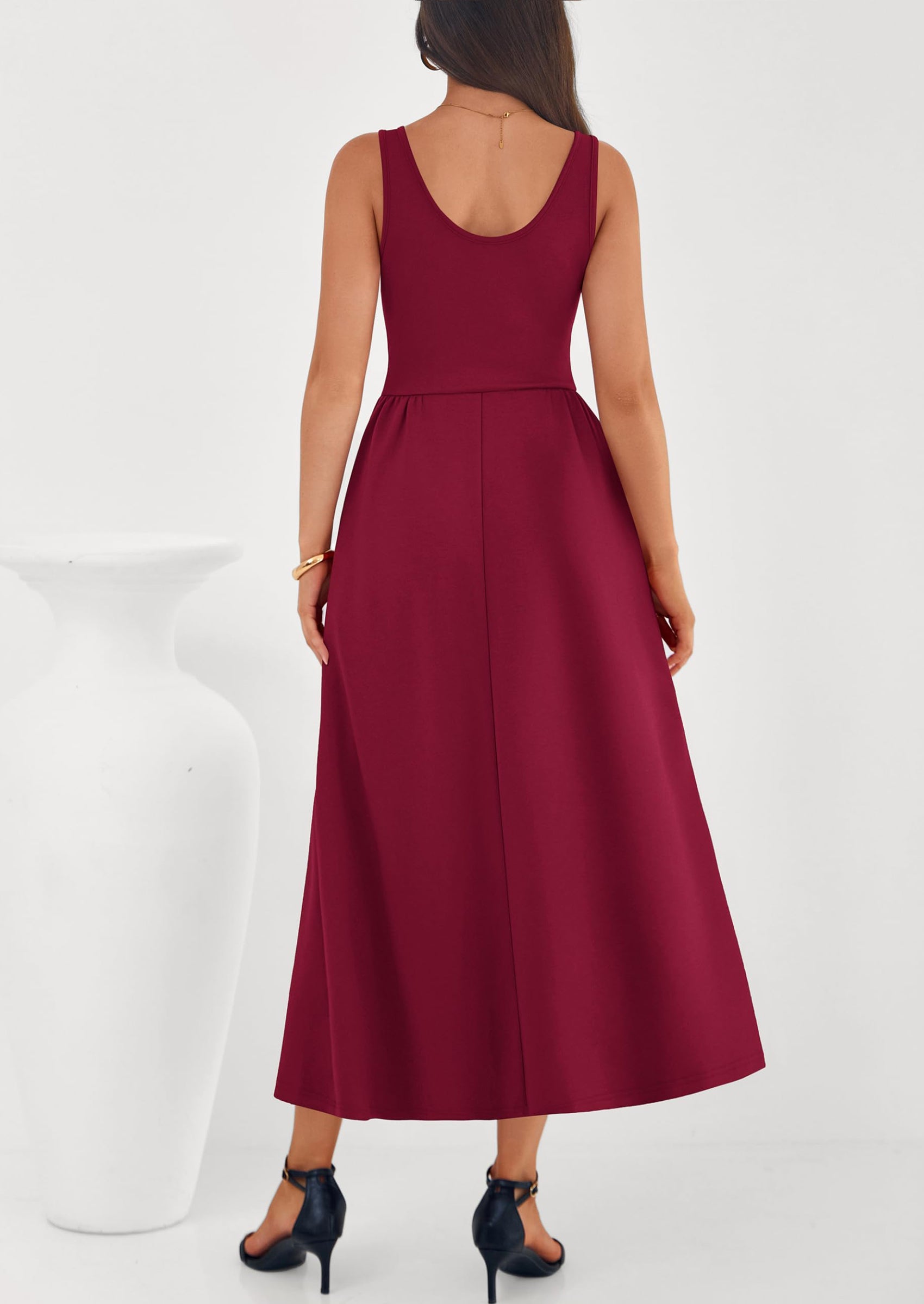 PRETTYGARDEN Summer Sleeveless Maxi Dresses for Women Elegant Classy A Line Tank Formal Midi Long Wedding Guest Dress PRETTYGARDEN