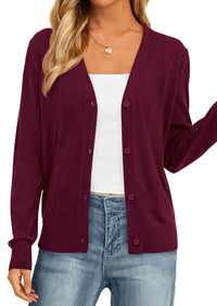 PRETTYGARDEN Women's Soft Winter Cardigan Sweaters Lightweight Knit Button Up Shrug Fall Sweater Tops PRETTYGARDEN