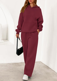 PRETTYGARDEN Women's 2 Piece Outfits Fall Sweatsuits Oversized Hoodies Wide Leg Sweatpants Tracksuits Lounge Matching Sets PRETTYGARDEN