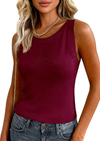 PRETTYGARDEN Tank Top for Women Summer Sleeveless Sweater Tops Spring Business Casual Work Shirts Ribbed Knit Blouses PRETTYGARDEN