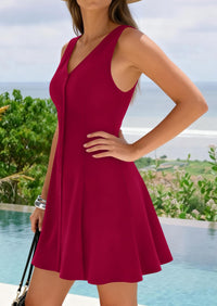 PRETTYGARDEN Short Summer Dresses for Women Casual A Line V Neck Vacation Beach Dress PRETTYGARDEN