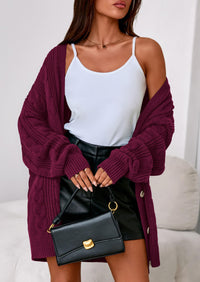 PRETTYGARDEN Women's Cable Knit Sweaters Fall Oversized Chunky Open Front Long Sleeve Cardigan Winter Coats