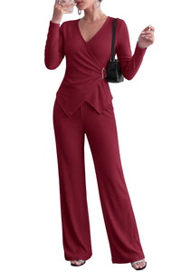 PRETTYGARDEN Women Fall 2 Piece LoungeWear Pant Sets