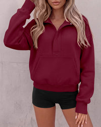 PRETTYGARDEN Womens Long Sleeve Quarter Zip Crop Sweatshirts | Mock Neck FLeece Sweatshirt, Button up Henley Neck Pullover, Relaxed Fit Cropped Tops, Casual Lounge Wear, Fall Outfits 2026