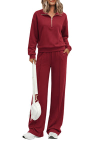 PRETTYGARDEN Women's Lounge Sets 2 Piece Outfits Sweatsuits | Half Zip Pullover Sweatshirts, Wide Leg Pants Pockets, Matching Workout Tracksuits, Airport Travel Resort Wear, Fall Clothes