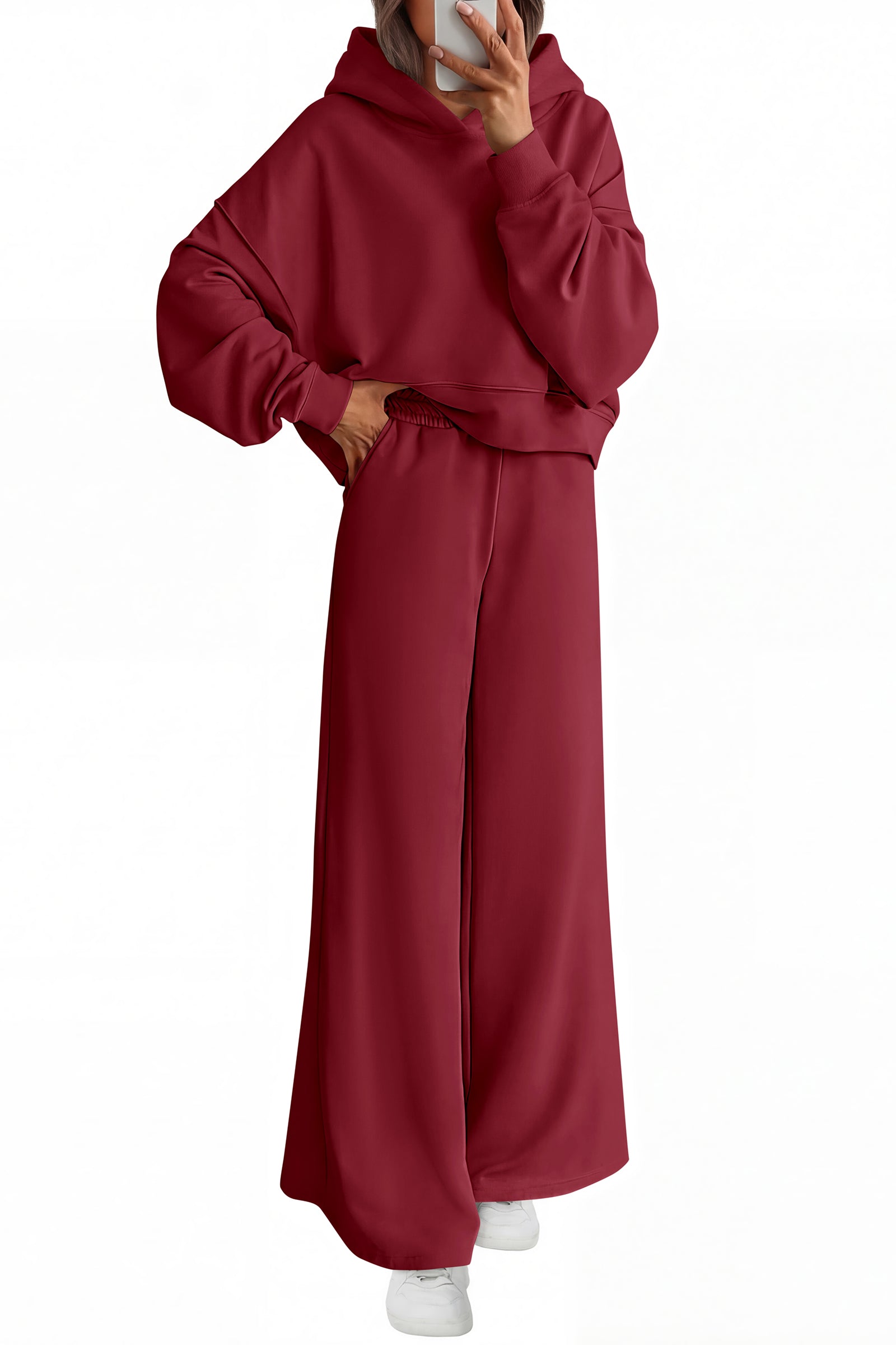 PRETTYGARDEN Women 2 Piece Lounge Sets Long Sleeve Hoodies Wide Leg Sweatpants Sweatsuits Workout Set Fall Outfits 2026
