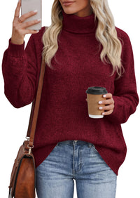 PRETTYGARDEN Women's Winter Turtleneck Sweaters Oversized Warm Pullover  Cozy Chunky Knit Sweater, Long Sleeve Tunic, Loose Fit Dressy Casual Tops, Trendy Fall Fashion Clothing, Holiday Outfits