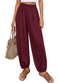 PRETTYGARDEN Womens 2026 Summer Casual Pants High Waisted Loose Wide Leg Palazzo Pockets Lounge Beach Travel Trousers Outfits