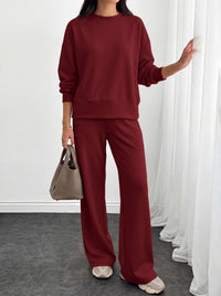PRETTYGARDEN Womens 2 Piece Outfits Fall Sweatsuits Matching Lounge Sets  | Crewneck Long Sleeve Sweatshirt, Wide Leg Pants Sets with Pockets & Drawstring, Casual Tracksuit, Travel Airport Outfits 2026