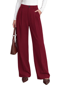 PRETTYGARDEN Women's Dress Pants Wide Leg Flowy Trousers | High Waisted Palazzo Pants, Pleated Front, Side Pockets, Work Office Wear, Business Casual Outfits, Fall Fashion Clothing