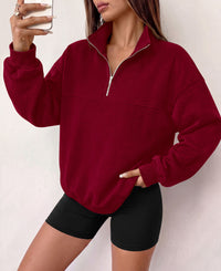PRETTYGARDEN Women's Quarter Zip Fleece Pullover Sweatshirts | Oversized Half Zip Sweatshirt with Collar, Fleece Jacket, Trendy Long Sleeve Pullover Tops, Y2k Fashion Fall Outfits 2026